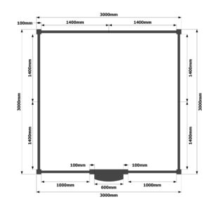 3×3 metri sētiņa (melns granīts) KS-11.3