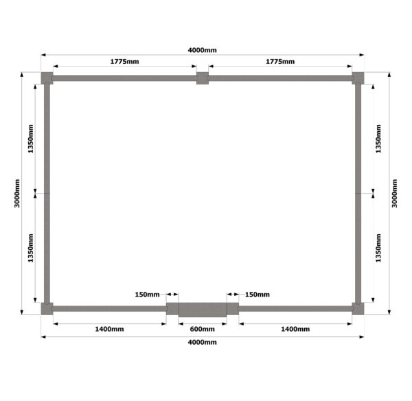 3×4 metri sētiņa (salizturīgs betons) KS-10.4