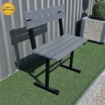 Кладбищенская скамья со спинкой и сиденьем из ДПК (древесно-полимерного композита).