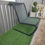 Close-up of AS-3 bench cantilever base in durable powder-coated steel