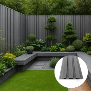 WPC āra sienas panelis Silver Grey